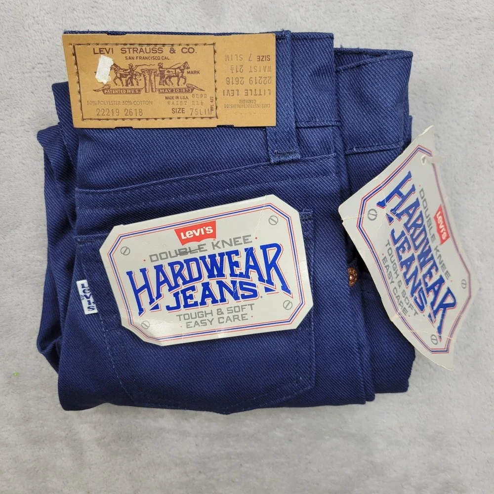 Vintage Levis Jeans‎ Boys 7 Slim Double Knee Made USA Hardware 80s Kids Pants